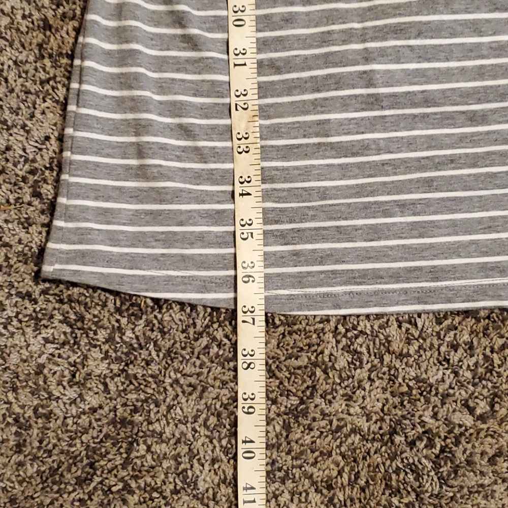 Great Expectations grey & white striped dress Large 12/14 - Picture 13 of 13